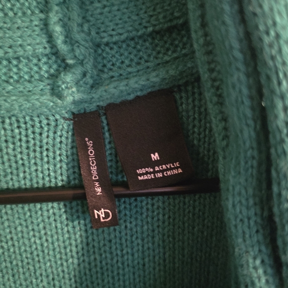 New Directions Turquoise Cowl Neck Sweater - Picture 5 of 5